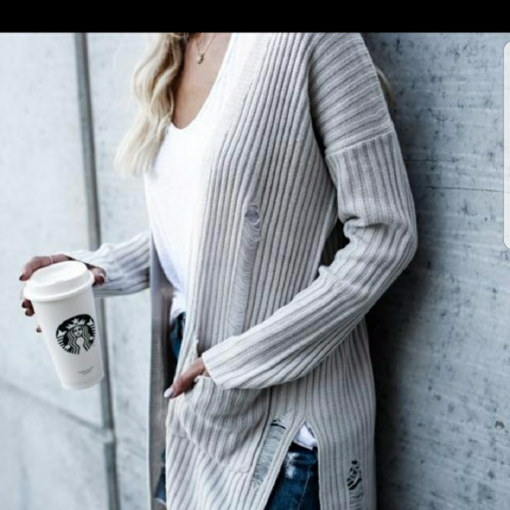 Reposh distressed cardigan